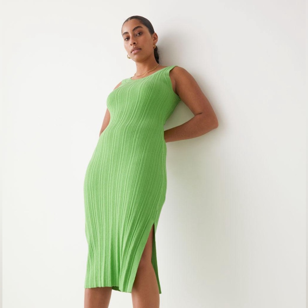 & other stories ribbed midi dress